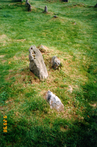 [photo of stones marking mass graves in Glendalough]